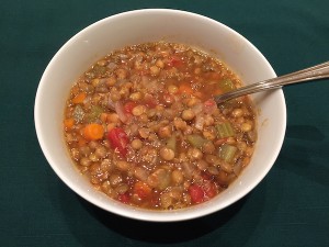 Vegan lentil soup (alkaline diet)
