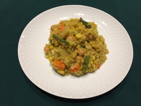 Vegan Quinoa, Garbanzo Beans and Sautéd Vegetables